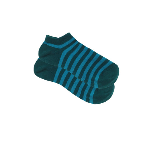 Green Bold Stripes Ankle Socks - Premium Quality